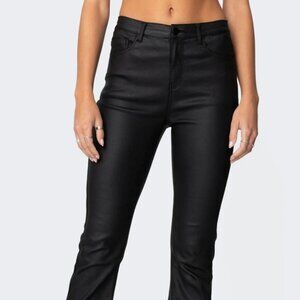 Luna Faux Leather Flare Jeans